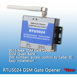 RTU5024 dálkové ovládání relé, po zavolání na číslo otevře vrata