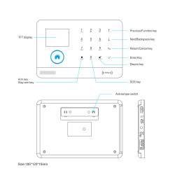WiFi GSM alarm TUYA PST-WG103T s klávesnicí a displejem