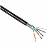 FTP kabel LYNX Cat5E, drát, dvojitý venkovní PE+PVC, černý, 1 m