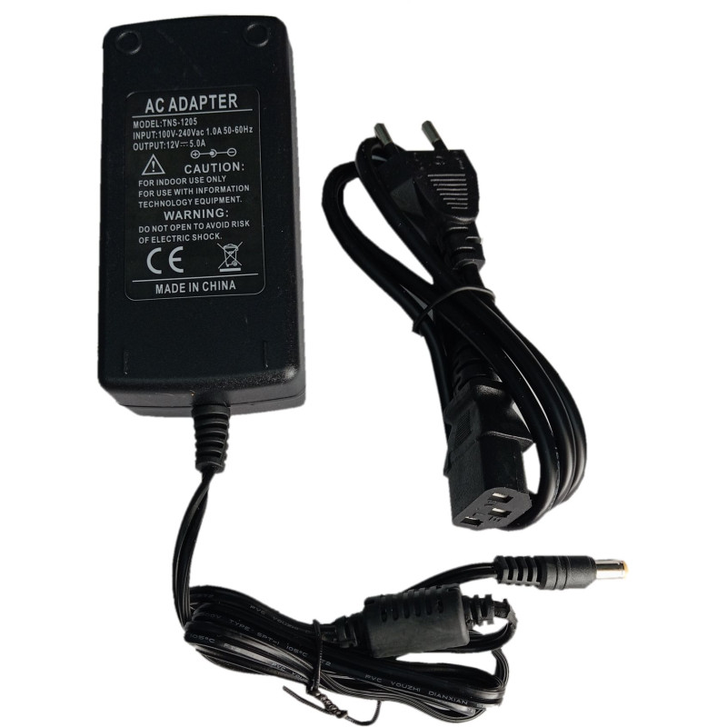 Napájecí adaptér 12V 5A Konektor průměr 2,1 mm * 5,5 mm