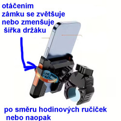 Držák telefonu na kolo - Rychlé uvolnění, 360° rotace