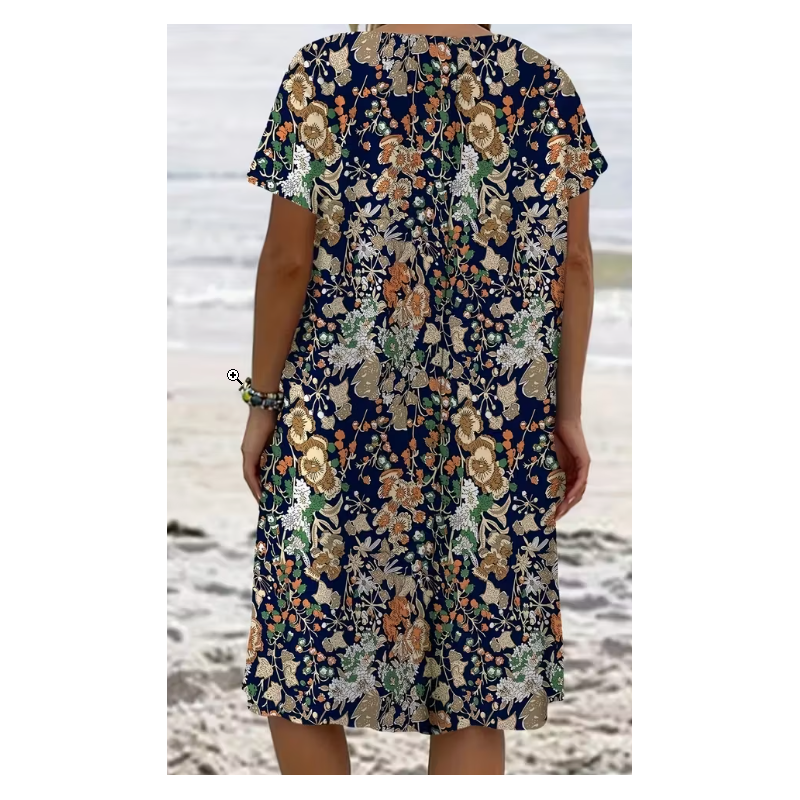 Volné Šaty, Jarní Letní Casual Elegantní Krátký Rukáv Kapsové Šaty, Dámské Plus Size Oblečení