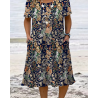Volné Šaty, Jarní Letní Casual Elegantní Krátký Rukáv Kapsové Šaty, Dámské Plus Size Oblečení